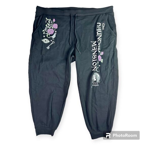 Disney Her Universe NWT Women's 4 4X Haunted Mansion Leota Rose Jogger Pants - Picture 2 of 12